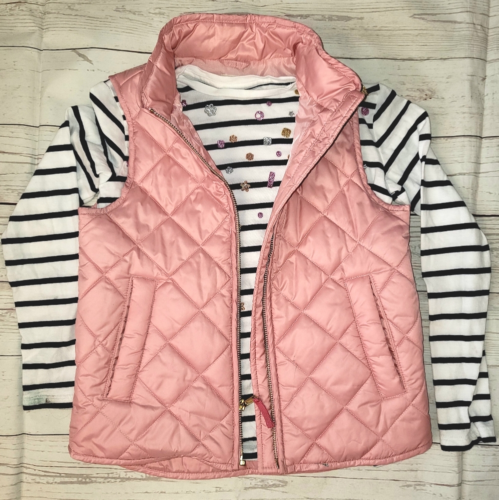 Girls size 8 Crewcuts (JCrew) vest and long sleeve shirt